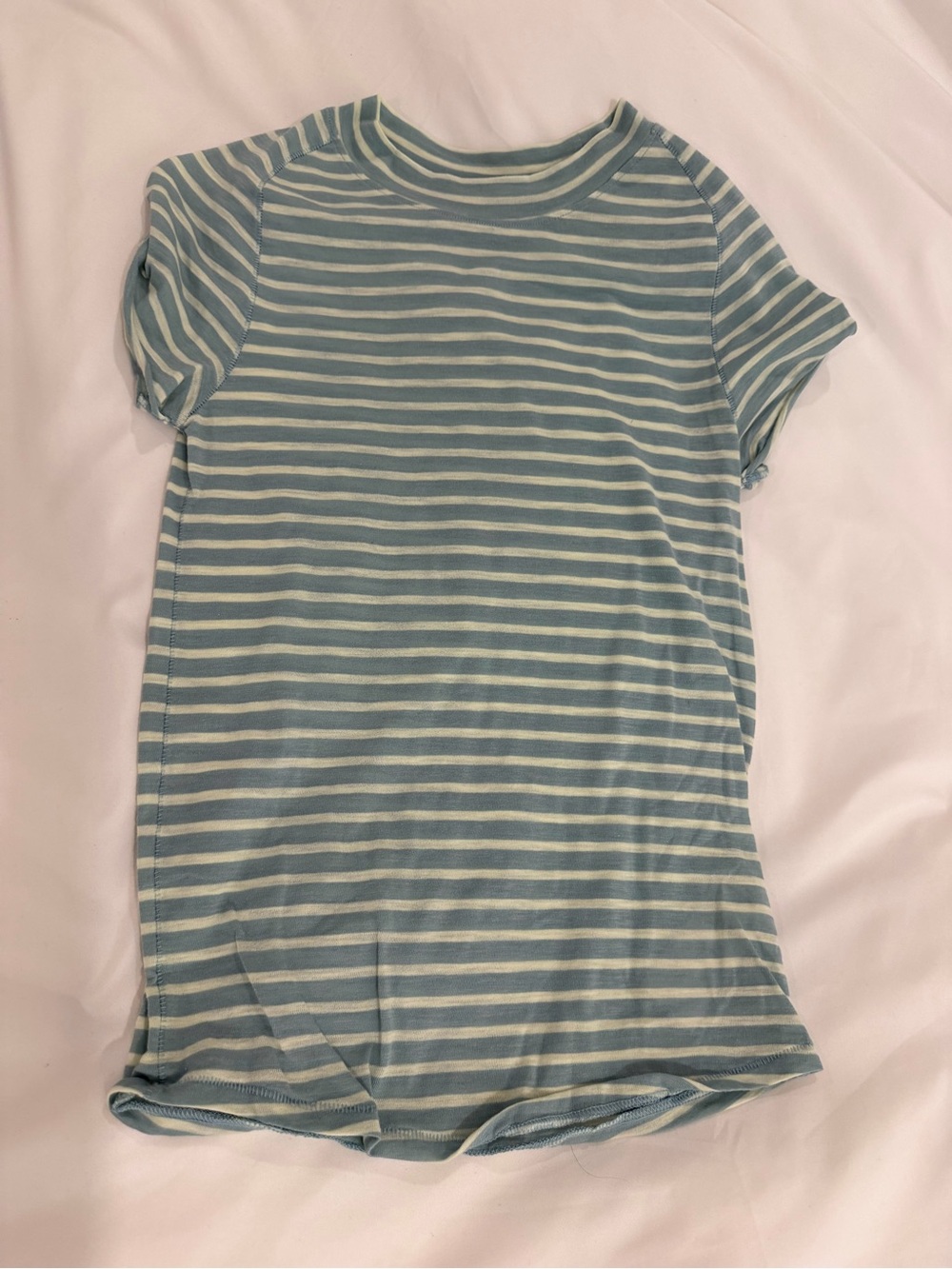 We The Free Light Blue and White Striped Tee